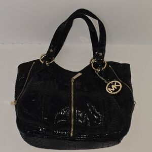 Michael Kors Black Patent Shoulder Bag